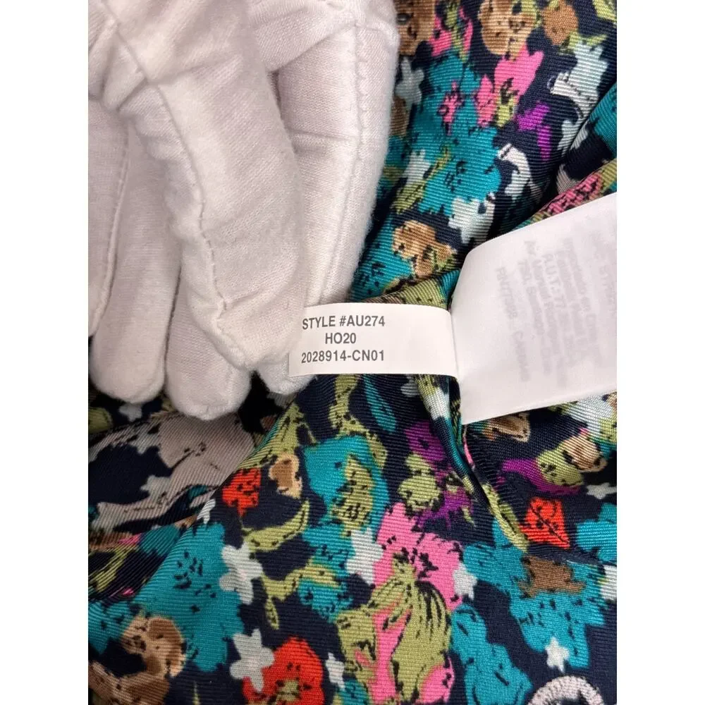 New J Crew Collection Silk Shirt 00 Womens Grazing Goats Whimsical
